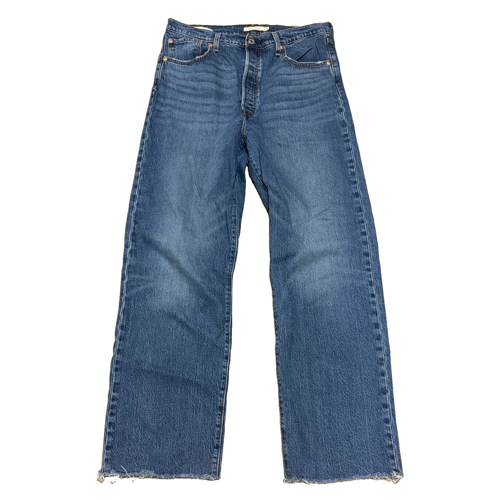 Levi's Womens 32 Ribcage Straight Jeans Medium Wash High Rise Fly Premium Denim
